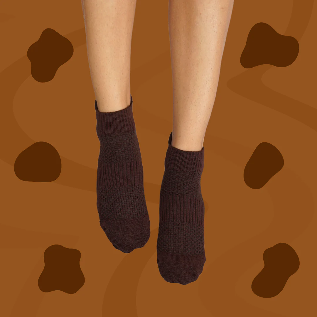 Ankle Compression Socks Chocolate Bamboo
