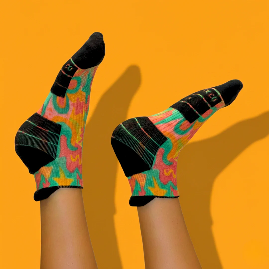 Ankle Compression Socks Funky Swirl Bamboo - Image 2