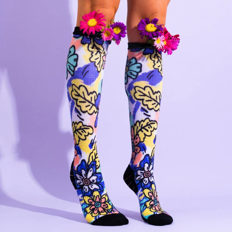 Bamboo Funky Flower Compression Socks - Image 2