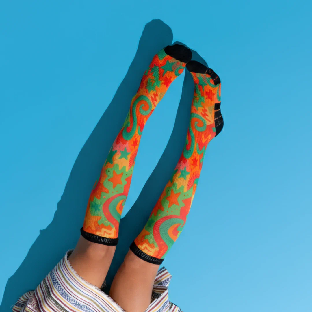 Bamboo Funky Swirl Compression Socks - Image 2