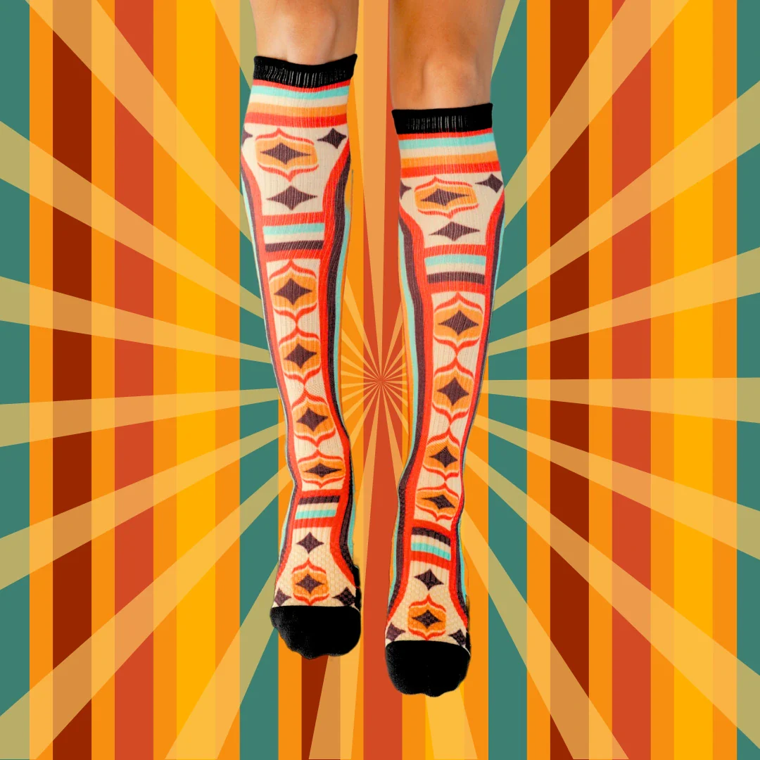 Radical Retro Bamboo Knee-High Compression Socks