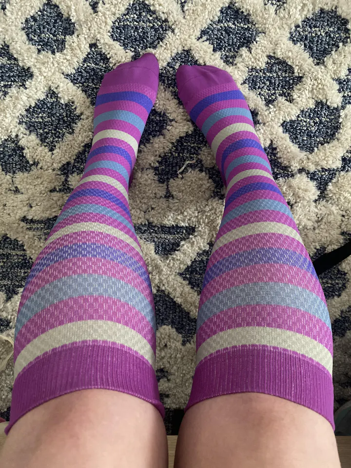 Classic Purple Stripes Compression Socks - Image 7