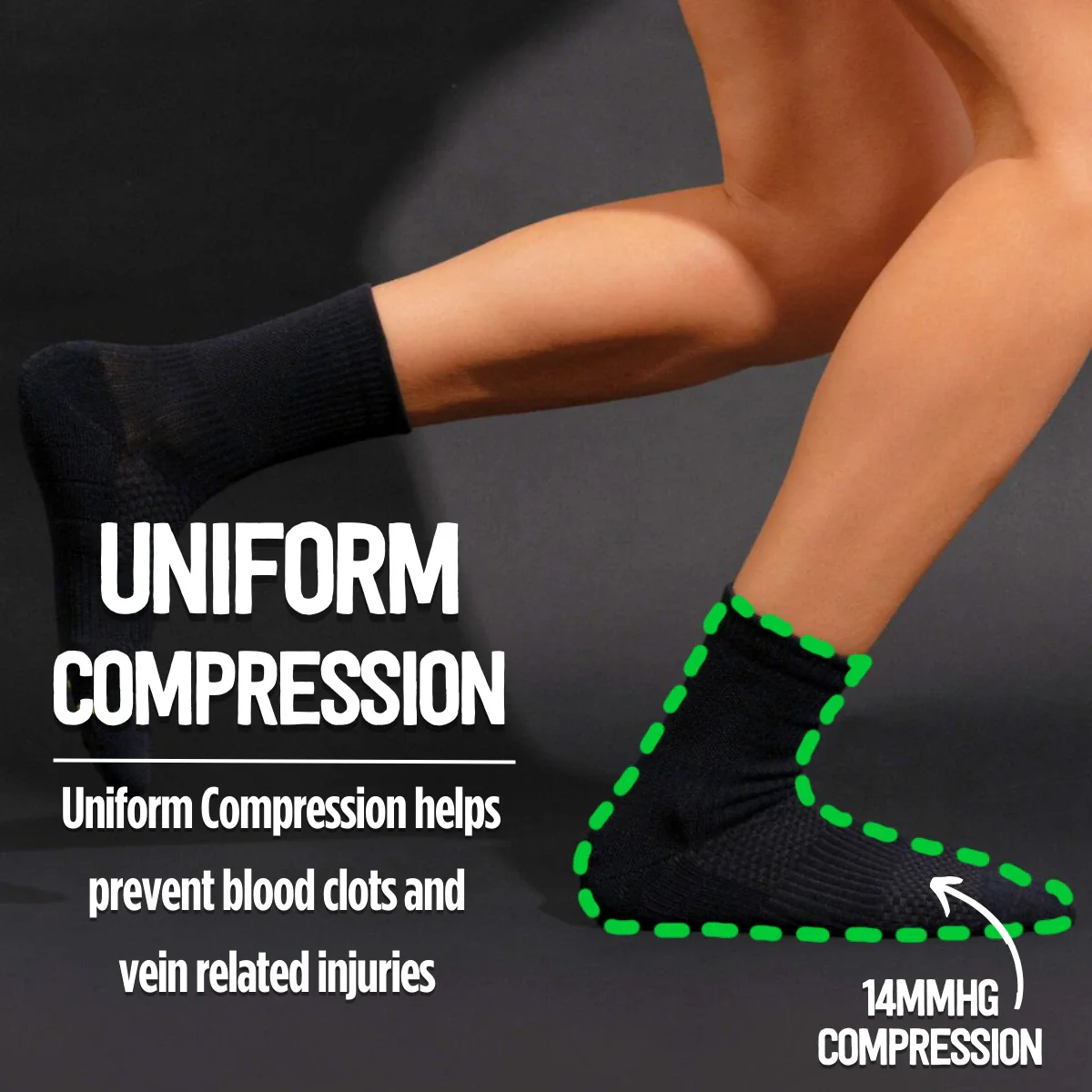 White Crew Length Compression Socks - Image 5