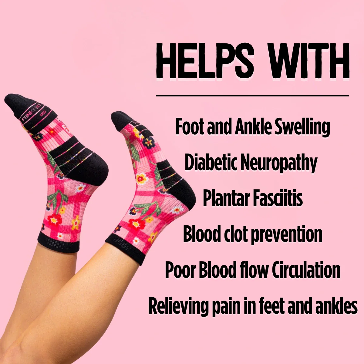 White Crew Length Compression Socks - Image 6