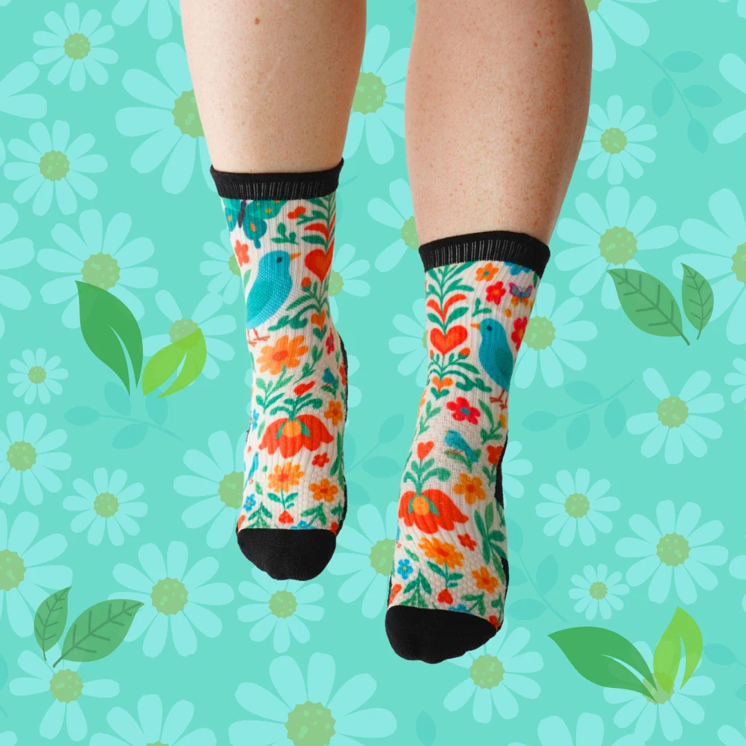 Spring Garden Crew Compression Socks