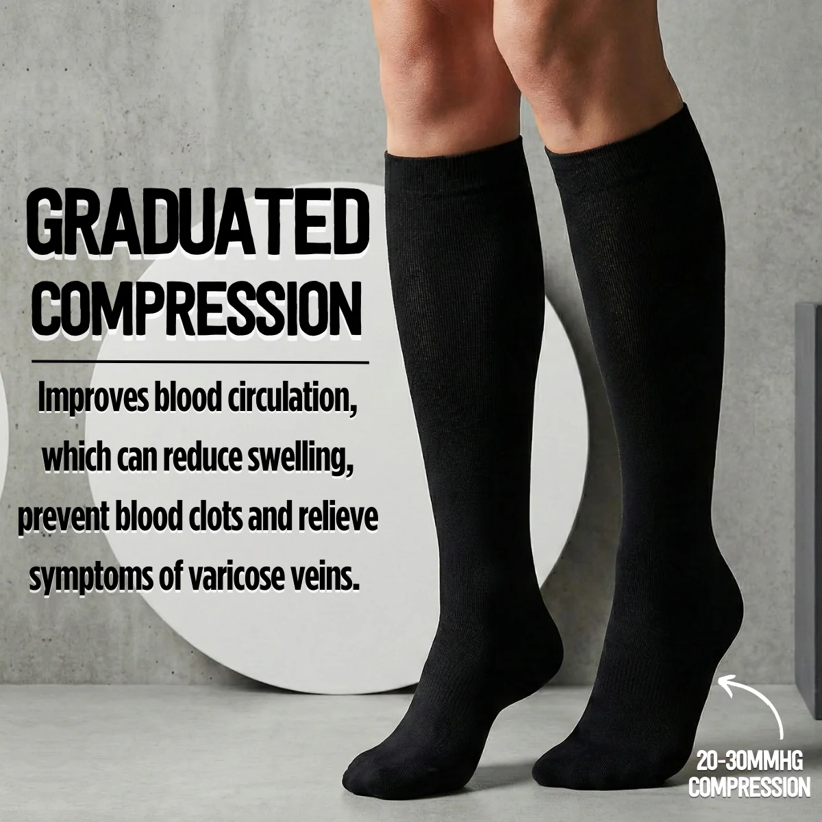 Classic Purple Stripes Compression Socks - Image 3