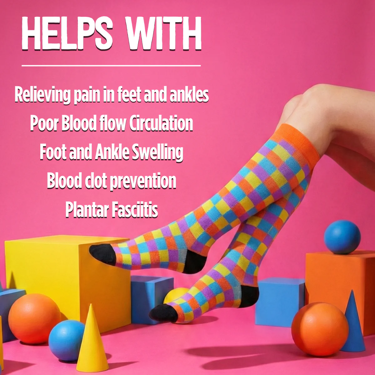 Classic Purple Stripes Compression Socks - Image 4