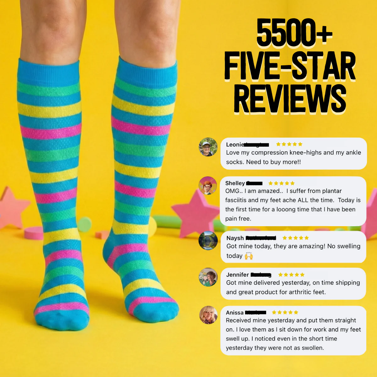 Classic Purple Stripes Compression Socks - Image 5